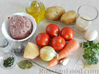 Суп с фрикадельками, картофелем и помидорами
